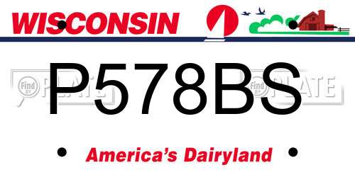 P578BS Wisconsin License Plate