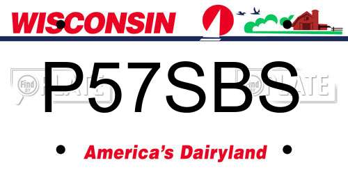P57SBS Wisconsin License Plate
