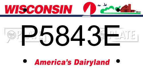 P5843E Wisconsin License Plate