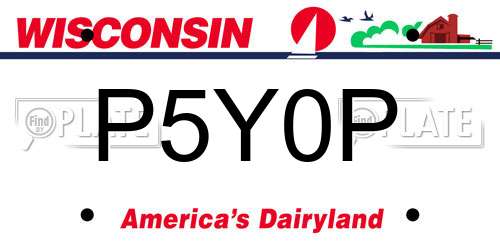 P5Y0P Wisconsin License Plate