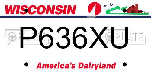 P636XU Wisconsin License Plate