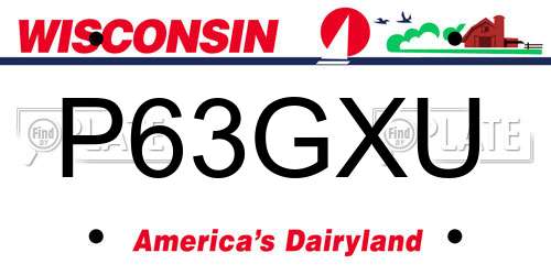 P63GXU Wisconsin License Plate