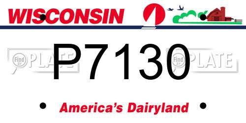 P7130 Wisconsin License Plate