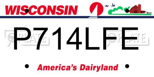 P714LFE Wisconsin License Plate