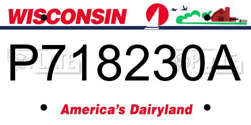 P718230A Wisconsin License Plate