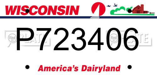 P723406 Wisconsin License Plate