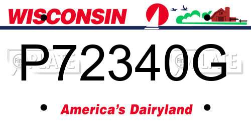 P72340G Wisconsin License Plate