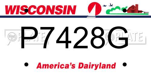 P7428G Wisconsin License Plate
