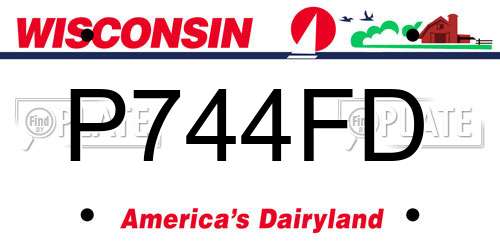 P744FD Wisconsin License Plate