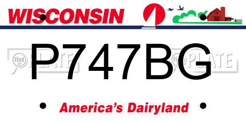 P747BG Wisconsin License Plate