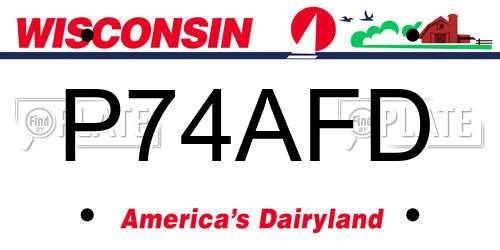 P74AFD Wisconsin License Plate