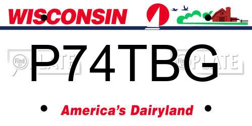 P74TBG Wisconsin License Plate