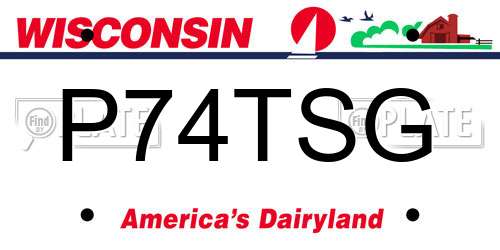 P74TSG Wisconsin License Plate