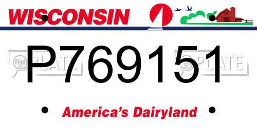 P769151 Wisconsin License Plate