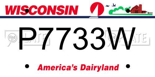P7733W Wisconsin License Plate