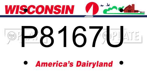 P8167U Wisconsin License Plate