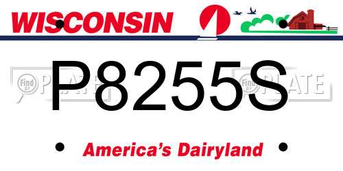 P8255S Wisconsin License Plate