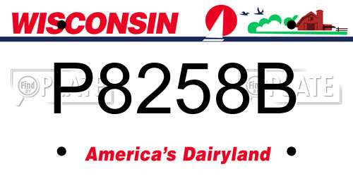 P8258B Wisconsin License Plate