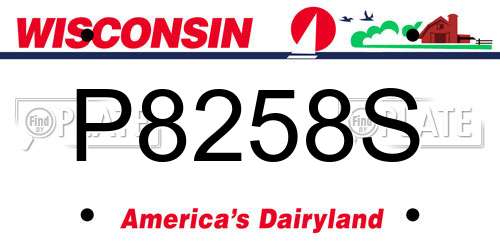P8258S Wisconsin License Plate