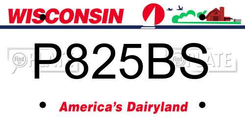 P825BS Wisconsin License Plate