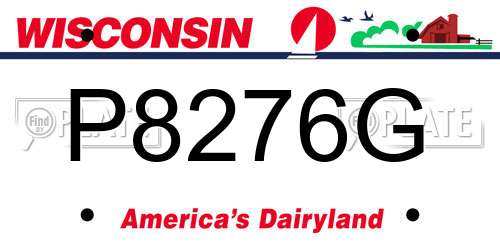 P8276G Wisconsin License Plate
