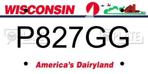 P827GG Wisconsin License Plate