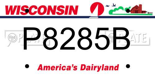 P8285B Wisconsin License Plate