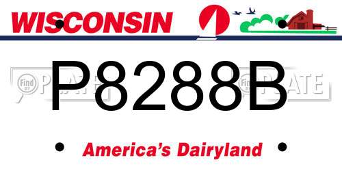 P8288B Wisconsin License Plate