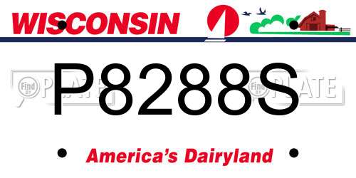 P8288S Wisconsin License Plate