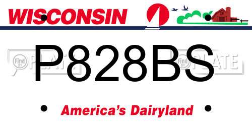 P828BS Wisconsin License Plate