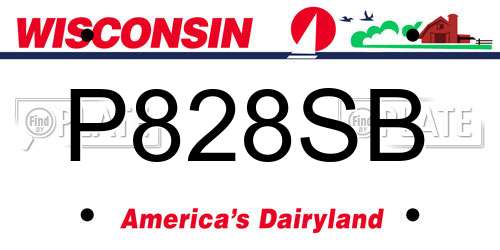 P828SB Wisconsin License Plate