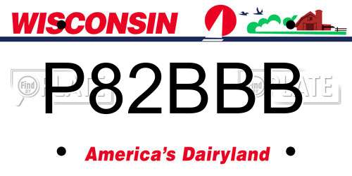 P82BBB Wisconsin License Plate