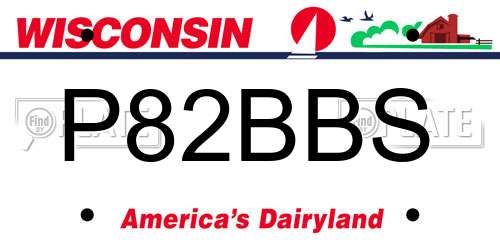 P82BBS Wisconsin License Plate