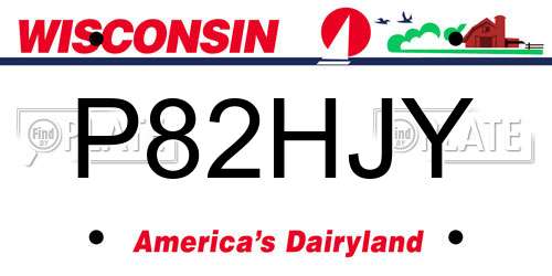 P82HJY Wisconsin License Plate