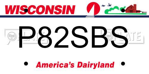 P82SBS Wisconsin License Plate
