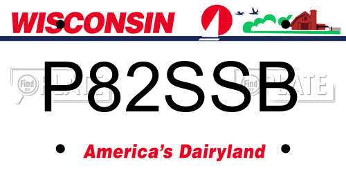 P82SSB Wisconsin License Plate
