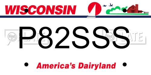 P82SSS Wisconsin License Plate
