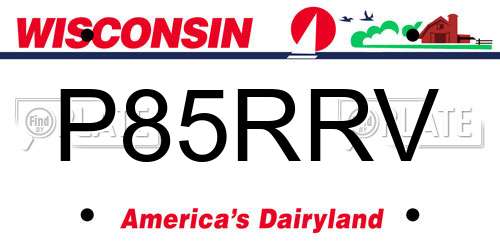 P85RRV Wisconsin License Plate