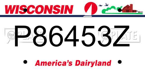 P86453Z Wisconsin License Plate