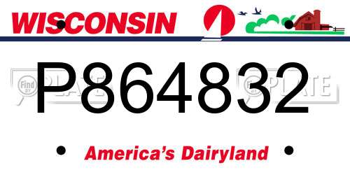 P864832 Wisconsin License Plate