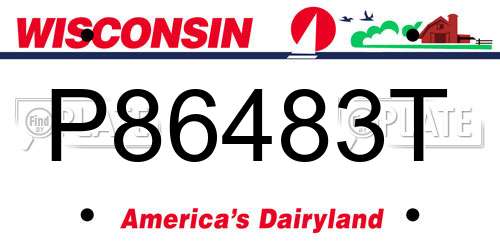 P86483T Wisconsin License Plate