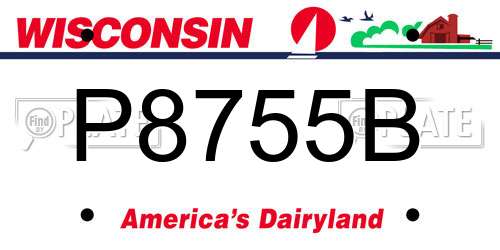 P8755B Wisconsin License Plate