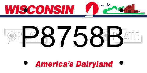 P8758B Wisconsin License Plate