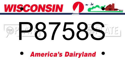 P8758S Wisconsin License Plate