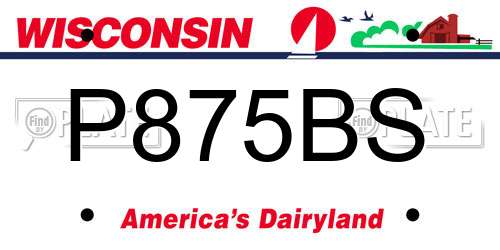 P875BS Wisconsin License Plate