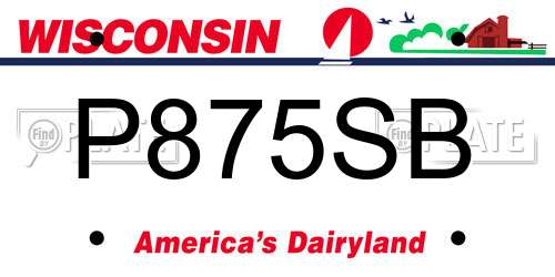 P875SB Wisconsin License Plate