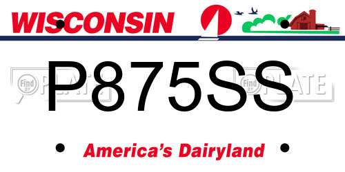 P875SS Wisconsin License Plate