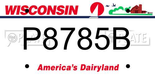 P8785B Wisconsin License Plate