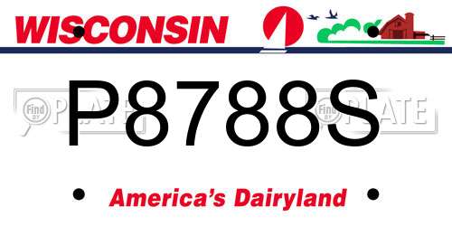 P8788S Wisconsin License Plate