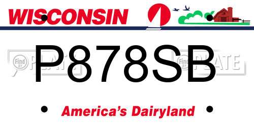 P878SB Wisconsin License Plate